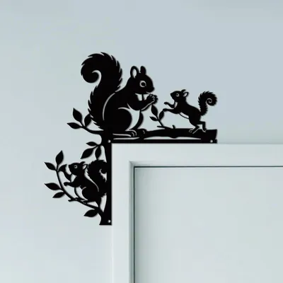 Immagine prodotto di Decorazione da parete in metallo a forma di scoiattolo e foglie