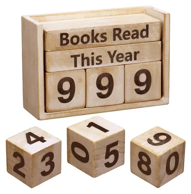 Produktbild von Solidchoice – Bücherzähler in einem Retro-Holzgehäuse, für bis zu 999 Bücher