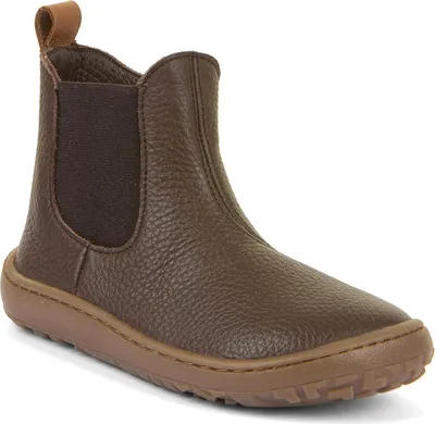 A single brown boot is shown against a white background.