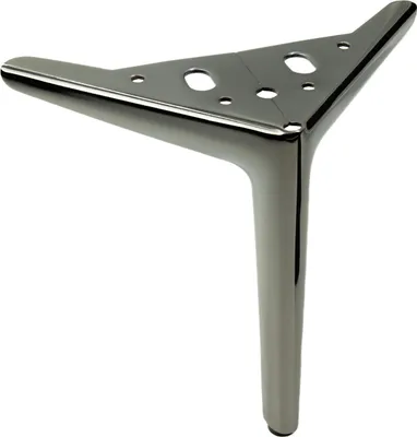 Immagine prodotto di Elegante supporto per gambe di mobili in cromo nero, altezza 18 cm, per arredi eleganti e moderni.