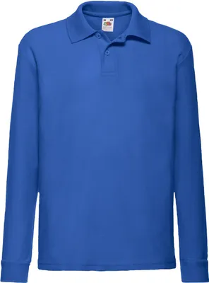 Produktbild von F504K - Fruit of the Loom Kids´ Long Sleeve 65/35 Polo Sky Blue    140