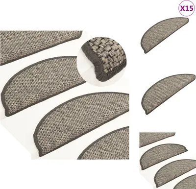 Produktbild von vidaXL Treppenmatten Selbstklebend Sisal 15 Stk. 65x21x4 cm Anthrazit -  Stufenteppiche