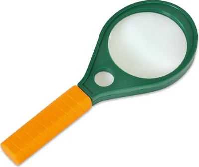 Produktbild von Betzold Forscher Lupe für Kinder, 2-fach & 8-fach Vergrößerung, 17 cm lang, Ø 5,5/1,5 cm