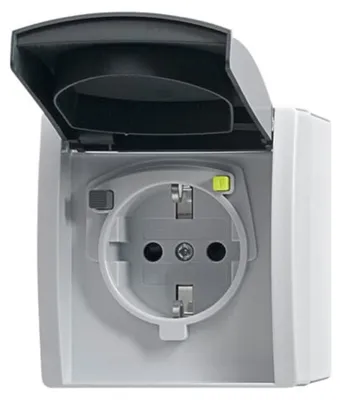 Produktbild von Busch-Jaeger 3120 EWB-53, Typ F, Grau, Weiß, IP44, CE, 230 V, 16 A
