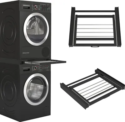 Produktbild von Wasophoogte® Zwischenbaurahmen Waschmaschine Trockner - Stapelkit für Waschmaschine und Trockner - Universeller Verbindungsrahmen