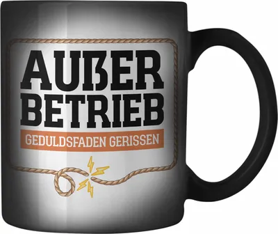 Produktbild von Trendation - Lustige Farbwechsel Zauber-Tasse Büro Arbeit Kollegin Kollege Außer Betrieb Geduldsfaden Gerissen Geschenk Chef Chefin (Schwarz)
