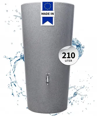Productafbeelding van GARANTIA STONE 2in1 beplantbare regenton 210 Liter silver incl. plantenschaal, AI-gegenereerde afbeelding