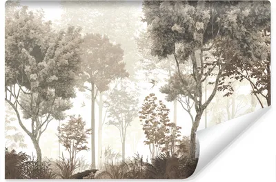 Produktbild von Muralo Vlies Fototapete WALD Bäume Pflanzen Natur Retro Stil 405 cm x 270 cm