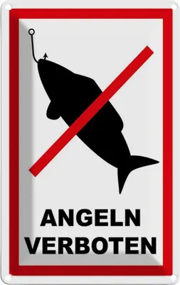 Immagine prodotto di vianmo Insegna di latta 18x12 cm Angeln verboten
