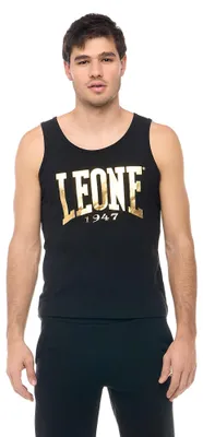 Image de Débardeur pour homme Leone 1947 Apparel avec grand logo doré. Pour l'entraînement.
