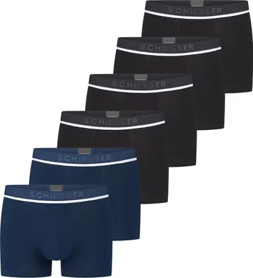 Produktbild von Schiesser 6er Pack - 95/5 - Organic Baumwolle Retro Short / Pant Sportlicher Logo-Webgummibund, Bequeme Beinausschnitte und ohne störende Nähte, Elastische Single-Jersey-Qualität