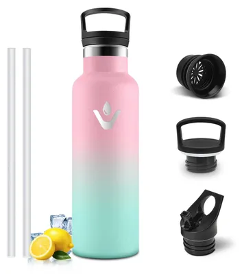 Image de Bouteille d'eau en acier inoxydable Mulbijeo, 500 ml, sans BPA, thermos, bouteille de sport