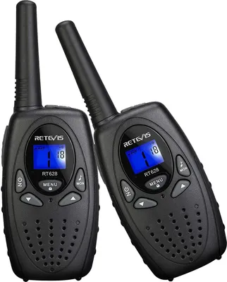 Obrázok produktu pre Retevis RT628 Vysielačky pre deti, detská hračka, PMR446 8 kanálový LCD displej VOX Dvojcestné rádio Detská hračka Vianočné darčeky pre deti (čierna)