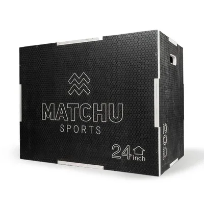 Produktbild von Matchu Sports Plyo Box Einstellbar in 51, 61 und 76 cm aus Holz Jump Box Fitnessbox Sprungbox Crossfit Box Plyobox für plyometrische Übung Anti-Rutsch