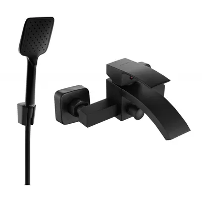 Zdjęcie produktu dla Mexen Libra R62 bateria wannowa z zestawem prysznicowym, czarna - 74513R62-70