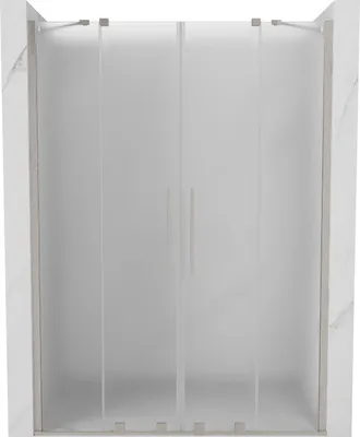 Produktbild von Mexen Velar Duo Schiebetür Duschabtrennung 150 cm, matt, gebürsteter Nickel - 871-150-000-32-97