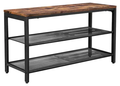 Immagine prodotto di VASAGLE Scarpiera metallica industriale marrone, scaffale a 2 ripiani 80x30x44,5 cm