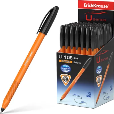 Produktbild von Kugelschreiber U-108 Orange 0,3mm 50er Pack Schwarz