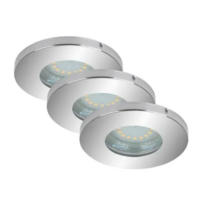 Produktbild von Briloner ATTACH LED Einbauleuchten 3er Set Chrom GU10 3x4W 330lm 3000K IP44 Ø85mm