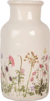 Produktbild von Clayre & Eef Vase Ø 14x26 cm Beige Keramik Blumen