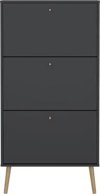 Produktbild von Bodo Schuhschrank 3 Klapptüren matte grau.