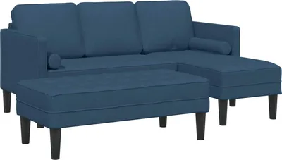 Produktbild von Sofa Set 2 stk. Blau Polyester