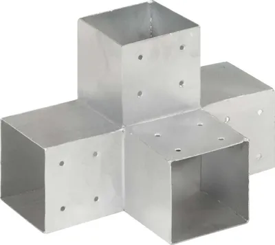 Obrázok produktu pre vidaXL Post Connector 4 ks. Tvar X Pozinkovaný kov 101 x 101 mm
