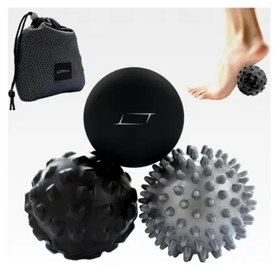 Produktbild von Igelball Fußmassage, Massagebälle für Physiotherapie und Durchblutung, entkrampfende Massagebälle für Rücken, Schultern, Füße und Nacken, 3er-Set