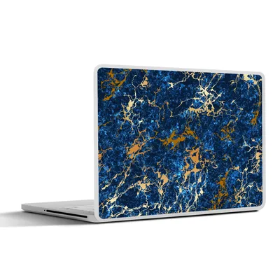 Produktbild von MuchoWow® Laptop Aufkleber Sticker Cover Marmor - Textur - Gold - Blau 36.5x27.5 cm - Laptop-Sticker
