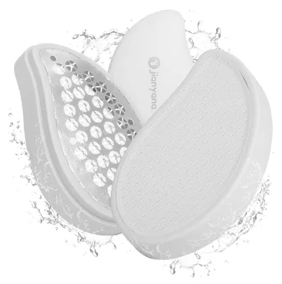 Produktbild von Hornhautentferner 2in1 Nano Glas & Edelstahl mit Schmutzauffangbehälter Weiß