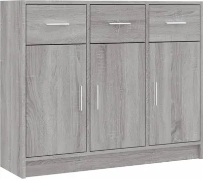Obrázok produktu pre vidaXL Príborník Grey Sonoma 91x28x75 cm odvodený výrobok z dreva