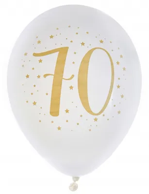 Produktbild von 8 Ballons Geburtstag Jubiläum 70 weiß gold