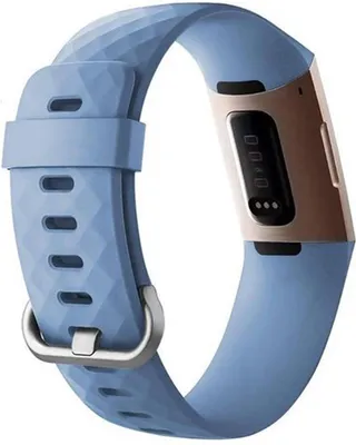 Produktbild von CHPN – Blaues Armband passend für Fitbit – Fitbit Charge 3-Armband – Sport-Waffelarmband – Blau – Größe M/L
