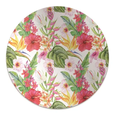Produktbild von Rundmatte - Stuhlunterlage Bürostuhlunterlage - Rund Ø 100 cm - Bodenmatte - Fußmatte - Exotischer Hibiskus