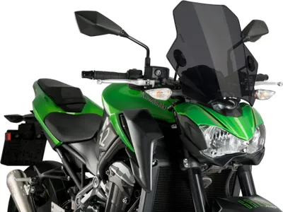 Zdjęcie produktu dla Ciemny dymiony ekran PUIG 430x390mm zatwierdzony przez ABE dla Kawasaki