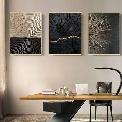Produktbild von Famanu 3-teilige Designposterset - Wandkunst für Wohnzimmer und Büro (40 x 50 cm)