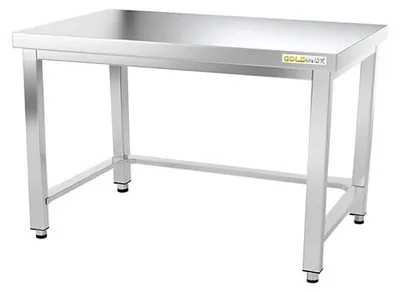 Immagine prodotto di Tavolo da lavoro in acciaio inox, base da 1500 x 800 mm, con rinforzo PREMIUM - GOLDINOX