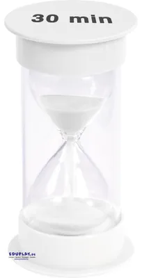 Zdjęcie produktu dla EDUPLAY 120603 Klepsydra 30 min, Ø 6,5 x 12,5 cm wysokości, biała