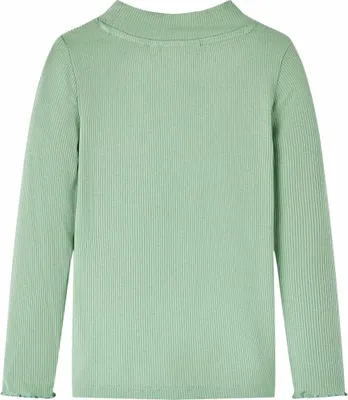 Produktbild von vidaXL Kinder-Langarmshirt Halbrollkragen Dunkles Minzgrün 140