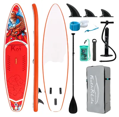Image de Planche de stand-up paddle gonflable, capacité de charge de 180 kg et plus, avec accessoires, dimensions : 335 x 84 x 15 cm, poids : 165 kg