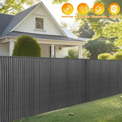 Produktbild von TolleTour PVC Sichtschutzmatte Sichtschutzzaun Sichtschutz für Zaun Balkon grau 90 x 800 cm