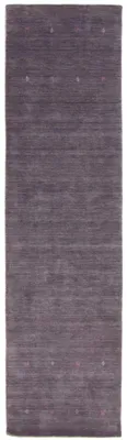 Image de carpetfine Tapis de laine Gabbeh Uni couloir Gris 80x300 cm | Tapis moderne pour le salon et la chambre à coucher