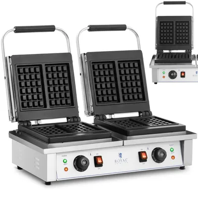 Produktbild von Rechteckiges Doppel-Waffeleisen für 4 belgische Waffeln 2 x 2000 W