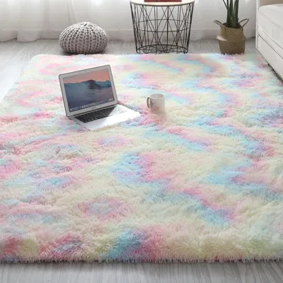 Produktbild von Waschbarer Shaggy Teppich Regenbogen 160x230 cm für Wohnzimmer und Schlafzimmer