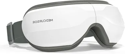 Image de Appareil de massage pour les yeux avec chaleur - Masque chauffant pour les yeux - Soulage la fatigue oculaire - Cinq modes de massage - 1999 x 14 cm - Blanc