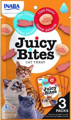 Produktbild von INABA Cat Juicy Bites Fisch-Muschel-Katzenleckerlis 3x11,3g (EU702)