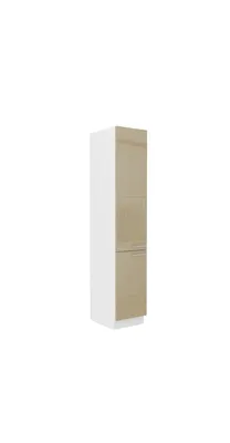 Produktbild von Küchen Hochschrank 40 Lara Cappuccino Hochglanz Küchenzeile Küchenblock Küche