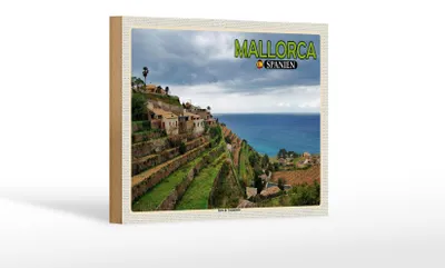 Produktbild von Holzschild Reise 18x12 cm Mallorca Spanien Serra de Tramuntana