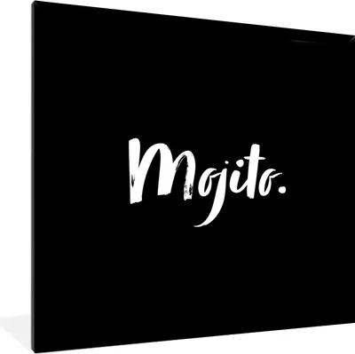 Produktbild von MuchoWow® Gerahmtes Poster Cocktail - Zitate - Mojito - Getränk - Text 40x40 cm - Poster mit Schwarzem Bilderrahmen Wandposter Rahmen Foto Bilder - Mit Rahmen - Wanddekoration Schlafzimmer