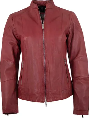 Produktbild von 7eleven - Damen Lederjacke Biker Lammnappa rot Größe 42